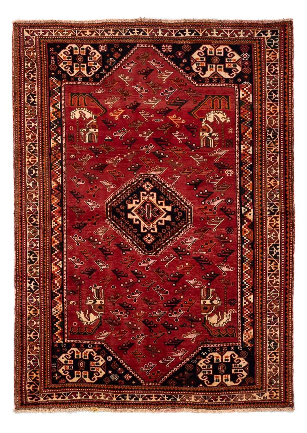 Alfombra persa - Nómada - 244 x 168 cm - rojo oscuro
