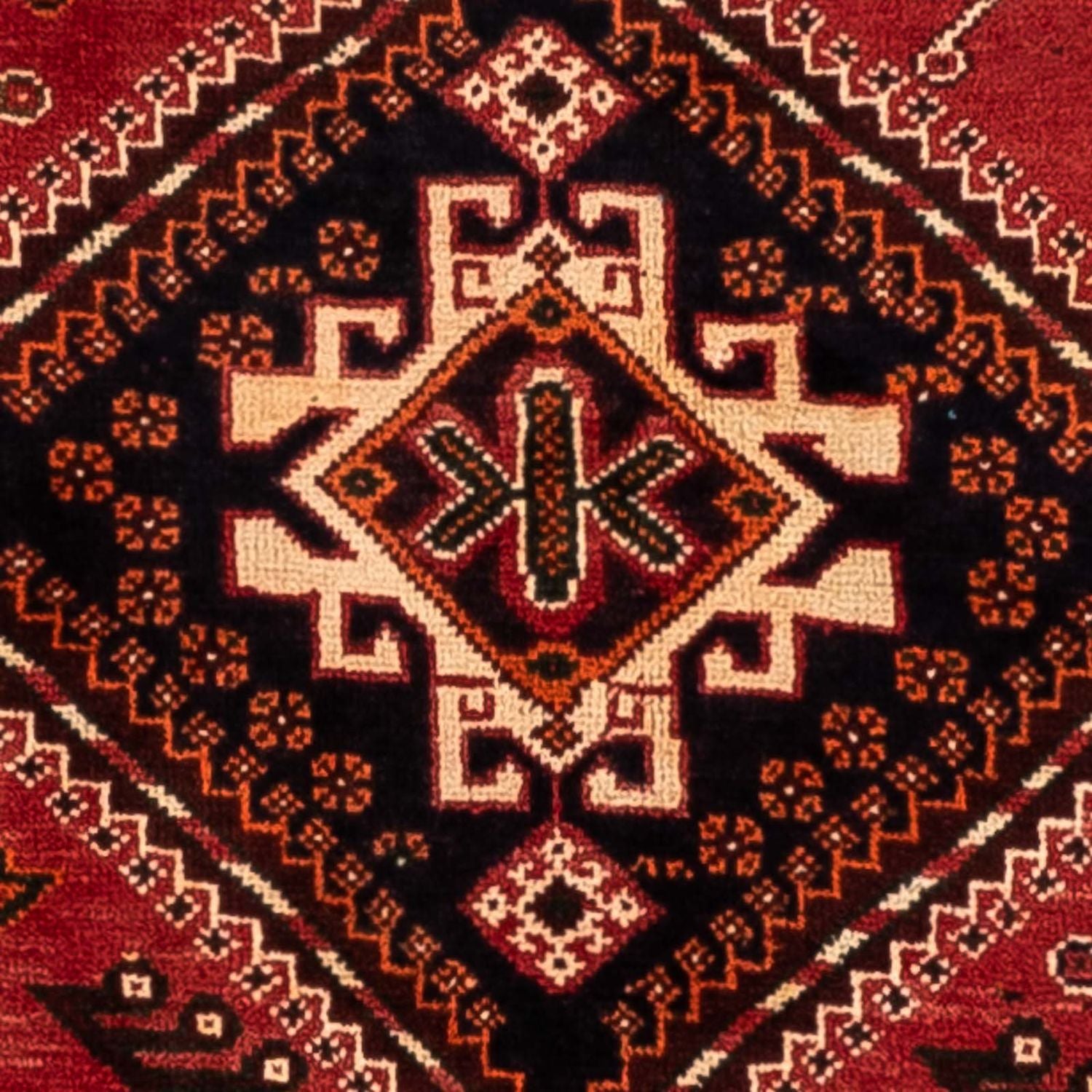 Alfombra persa - Nómada - 244 x 168 cm - rojo oscuro