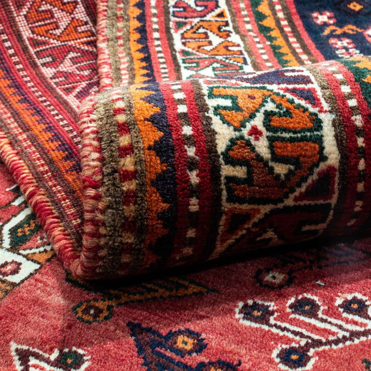 Alfombra persa - Nómada - 244 x 168 cm - rojo oscuro