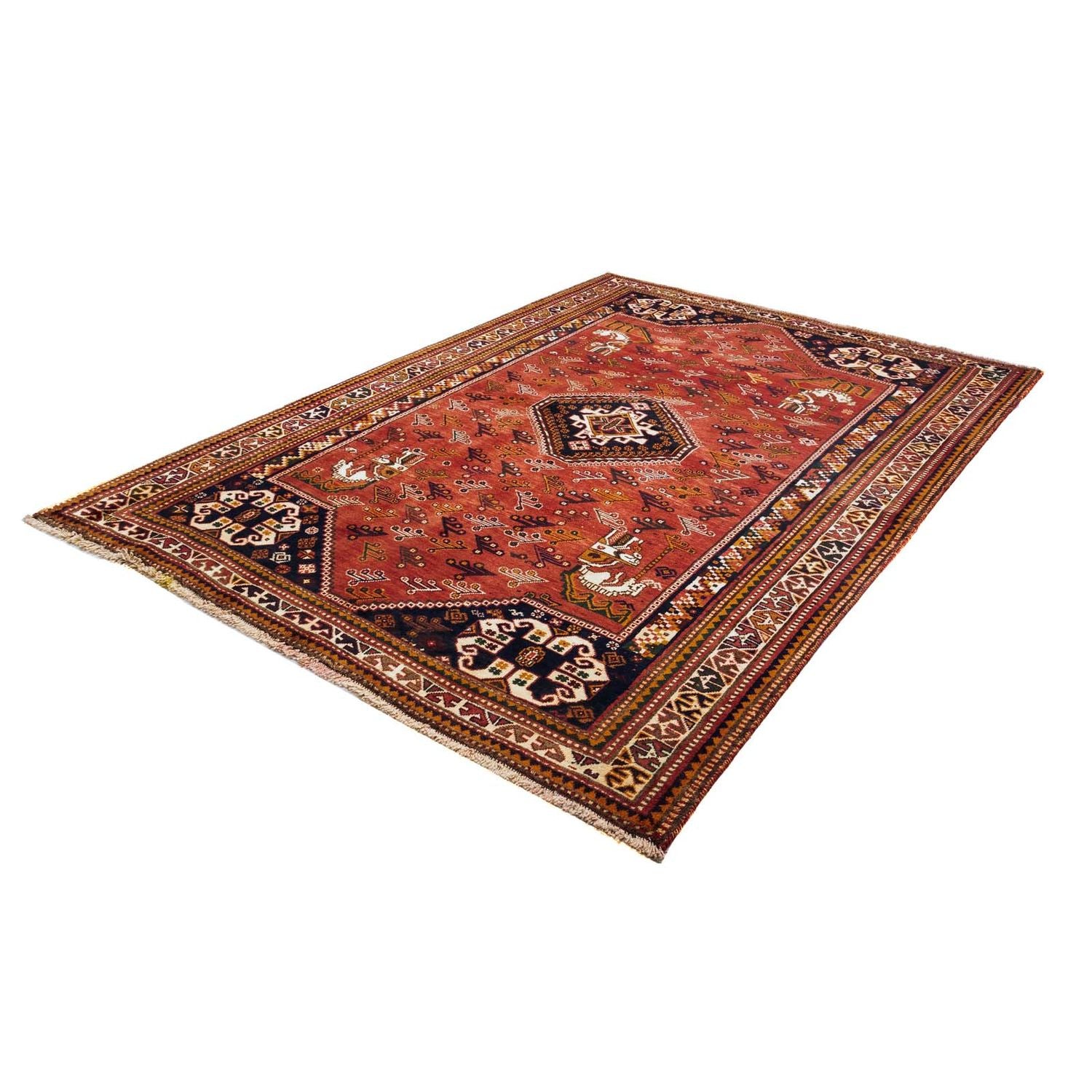 Alfombra persa - Nómada - 244 x 168 cm - rojo oscuro