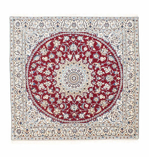 Alfombra Persa - Nain - Real cuadrado  - 160 x 155 cm - rojo oscuro
