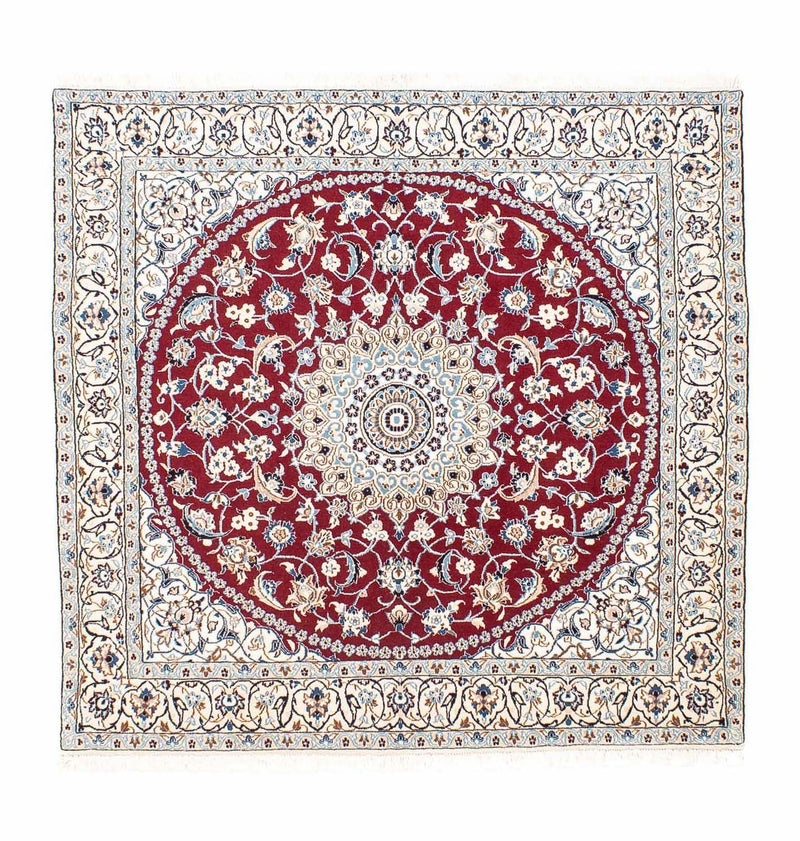 Alfombra Persa - Nain - Real cuadrado  - 160 x 155 cm - rojo oscuro