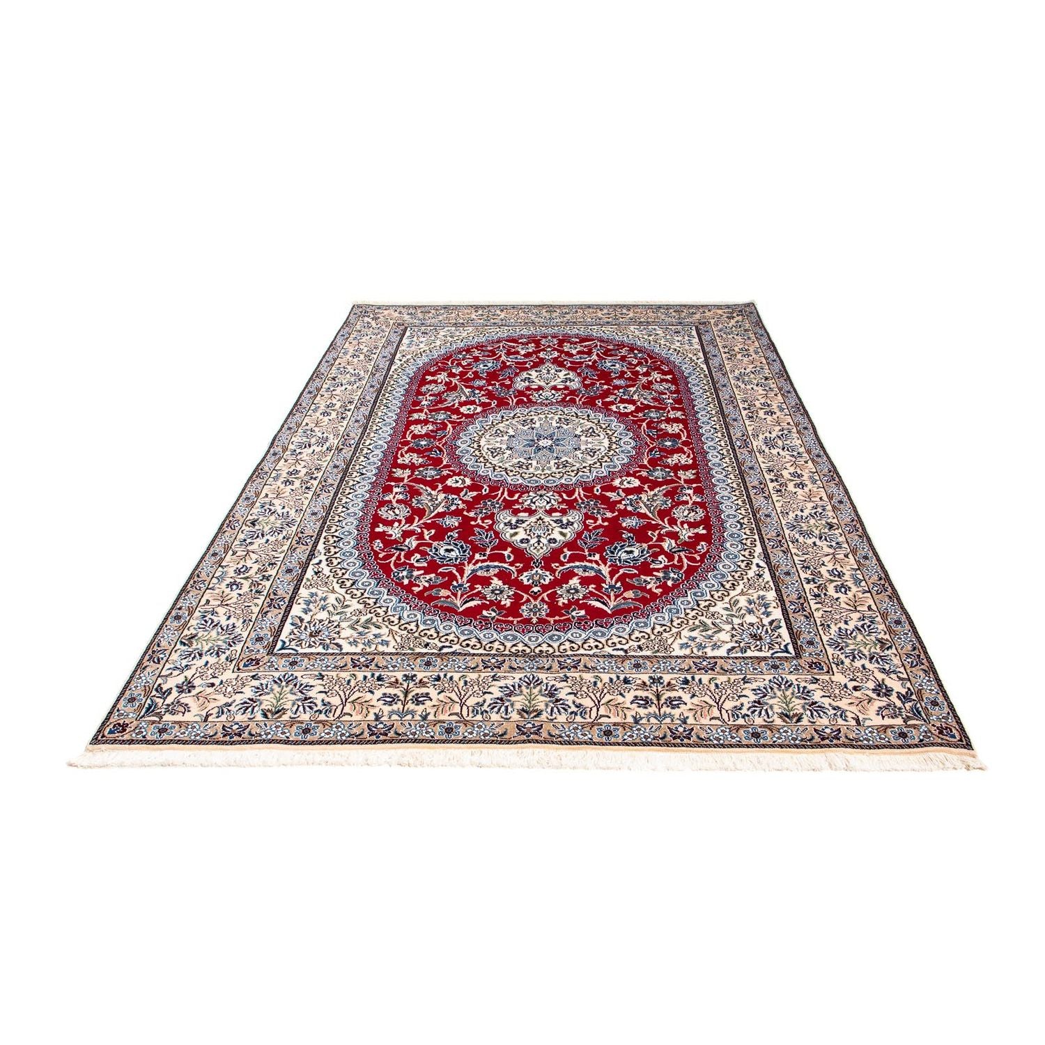 Alfombra Persa - Nain - Real - 240 x 165 cm - rojo oscuro