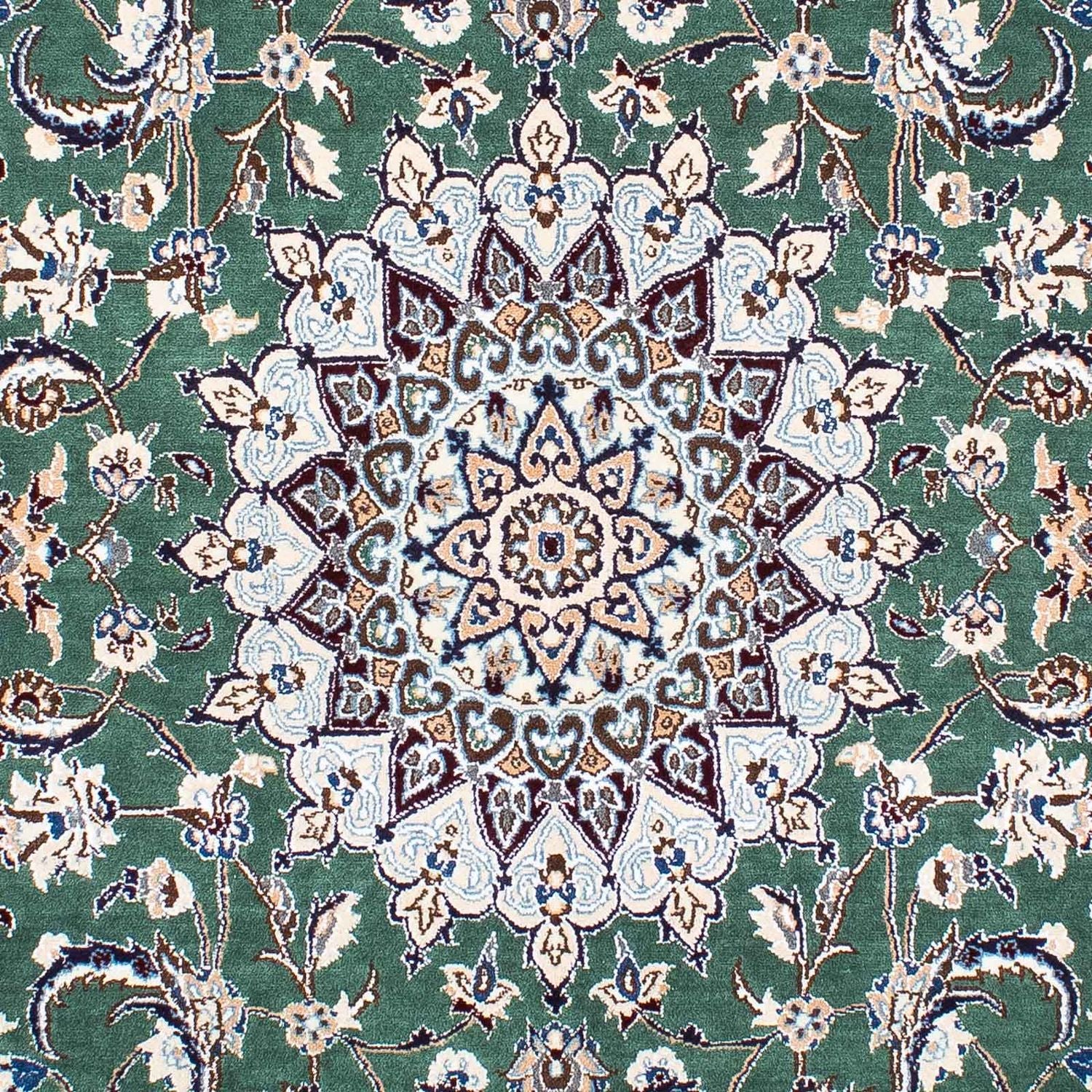 Alfombra Persa - Nain - Real - 254 x 152 cm - verde