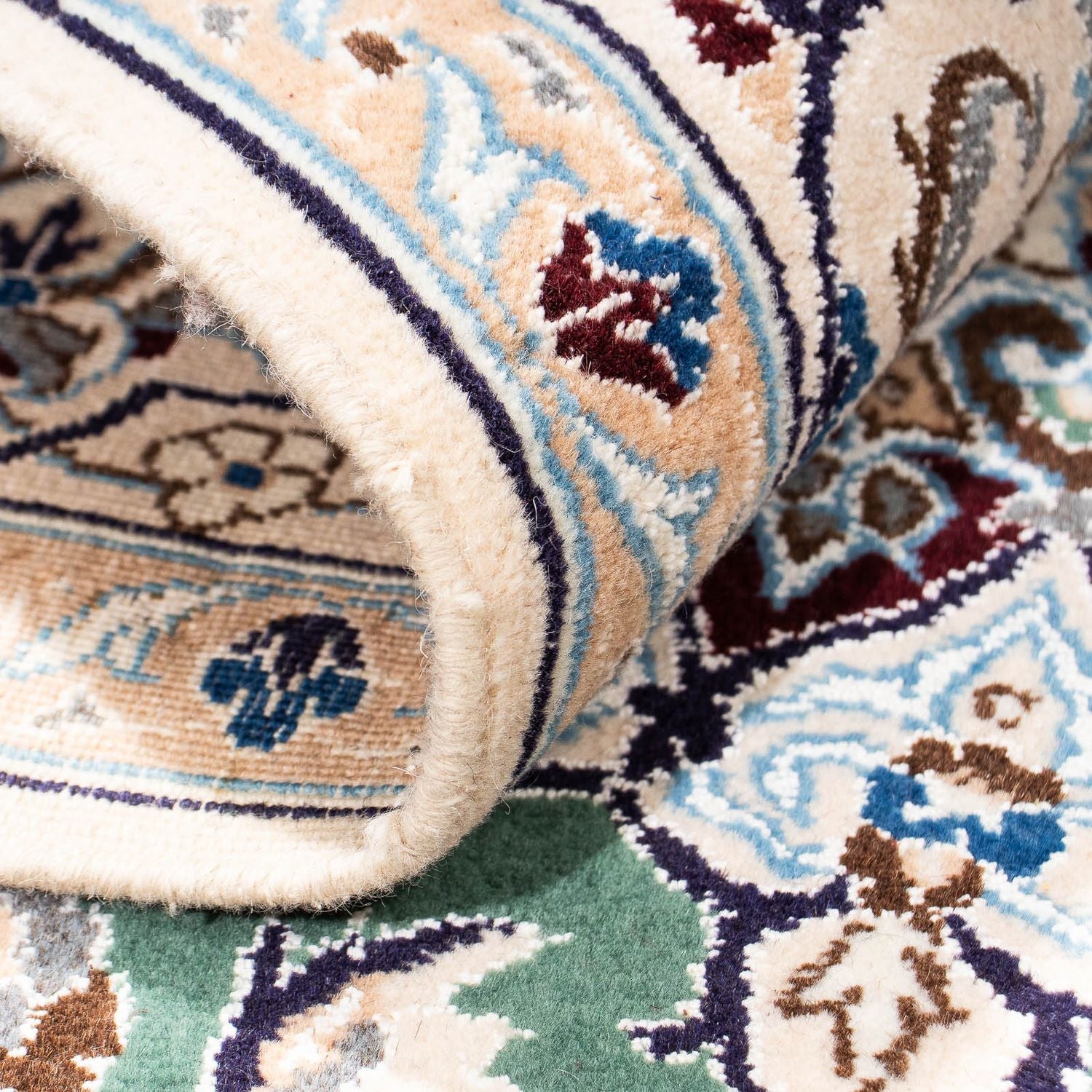 Alfombra Persa - Nain - Real - 254 x 152 cm - verde