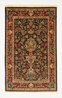 Alfombra persa - Ghom - 161 x 101 cm - negro