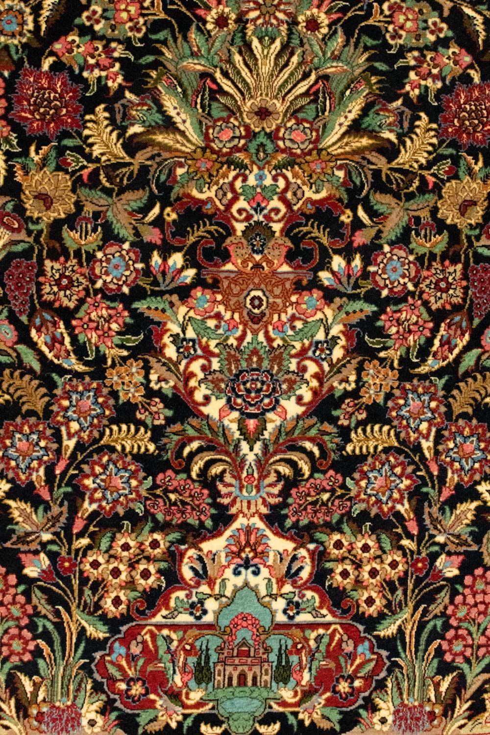 Alfombra persa - Ghom - 161 x 101 cm - negro