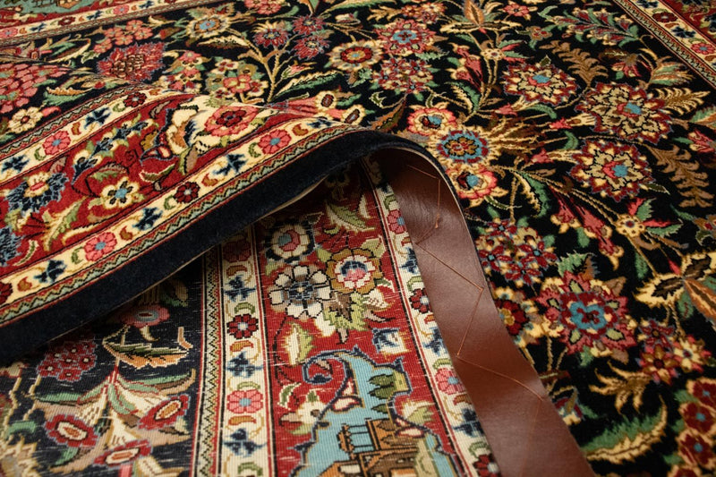Alfombra persa - Ghom - 161 x 101 cm - negro