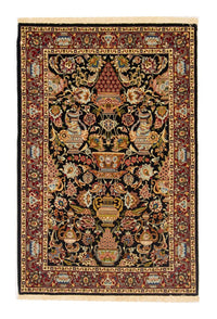 Alfombra persa - Ghom - 149 x 101 cm - negro