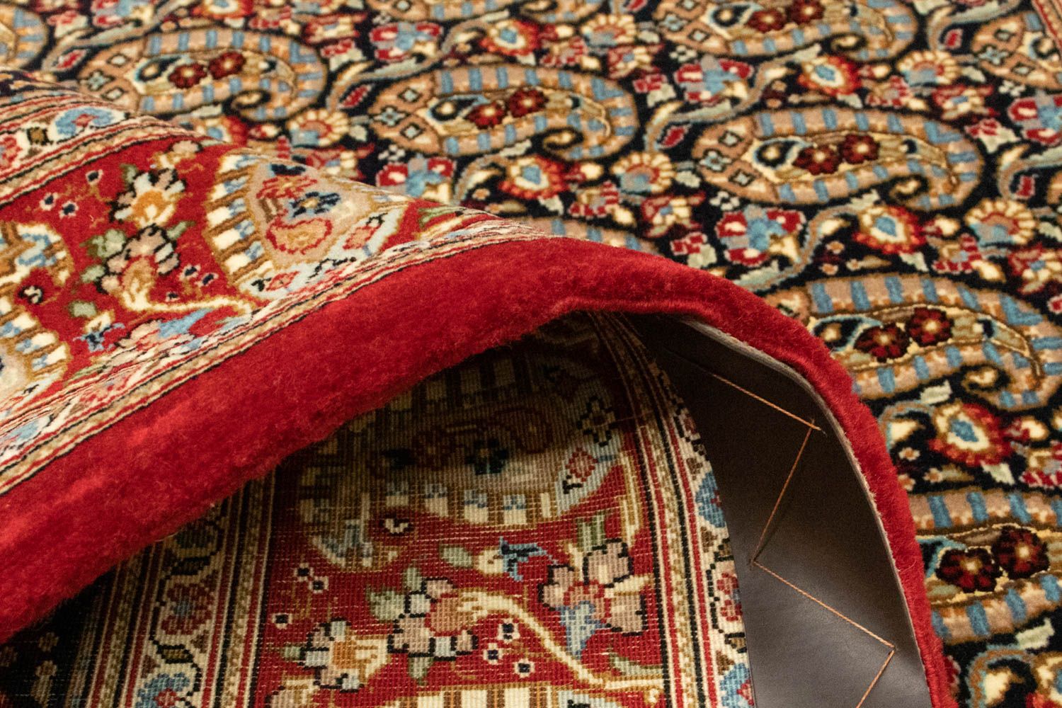 Alfombra persa - Ghom - 156 x 106 cm - azul oscuro