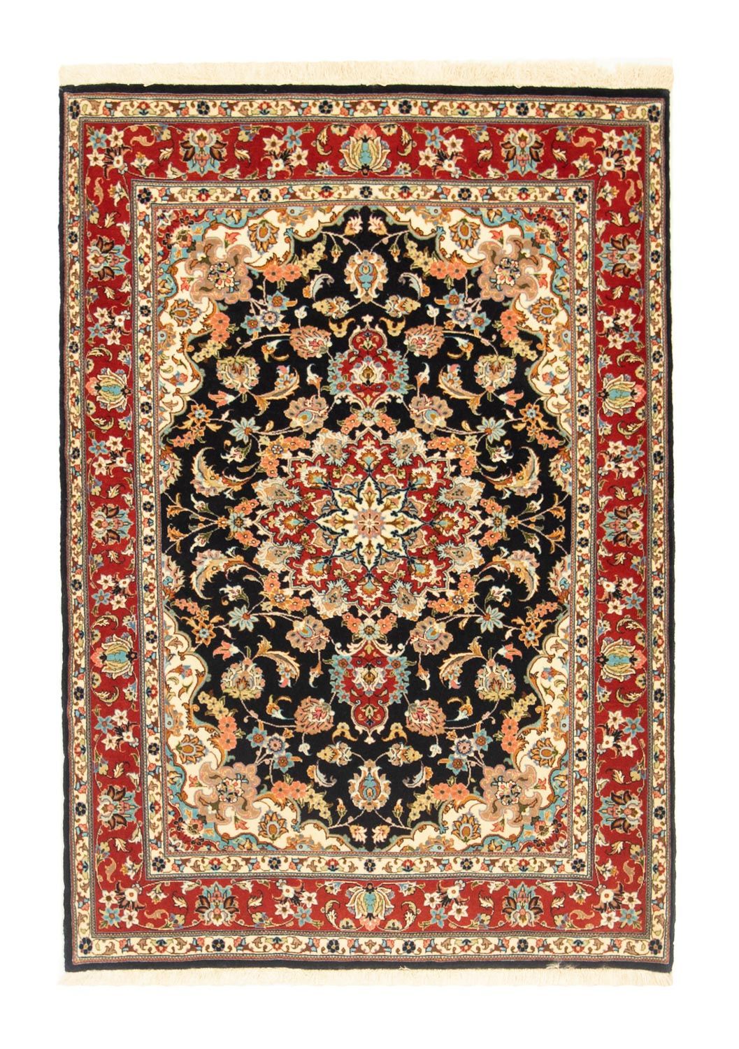 Alfombra persa - Ghom - 147 x 101 cm - negro