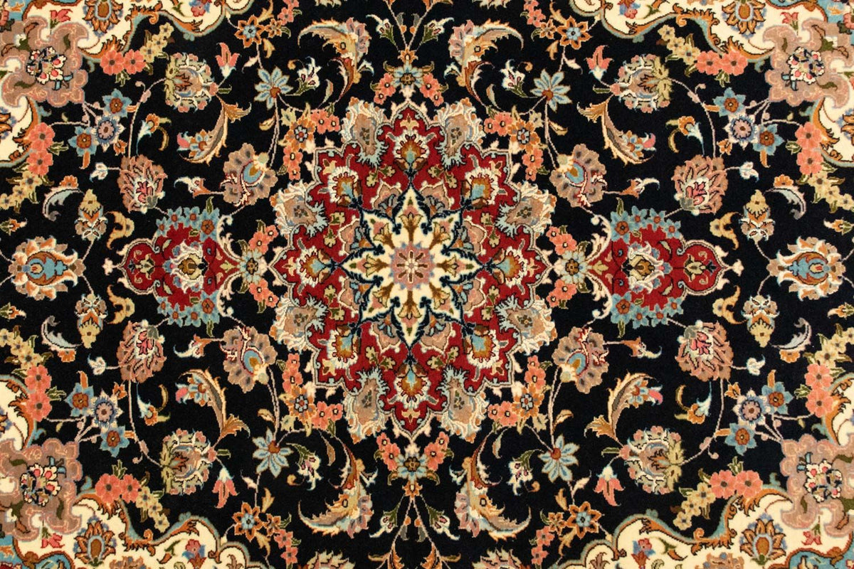 Alfombra persa - Ghom - 147 x 101 cm - negro