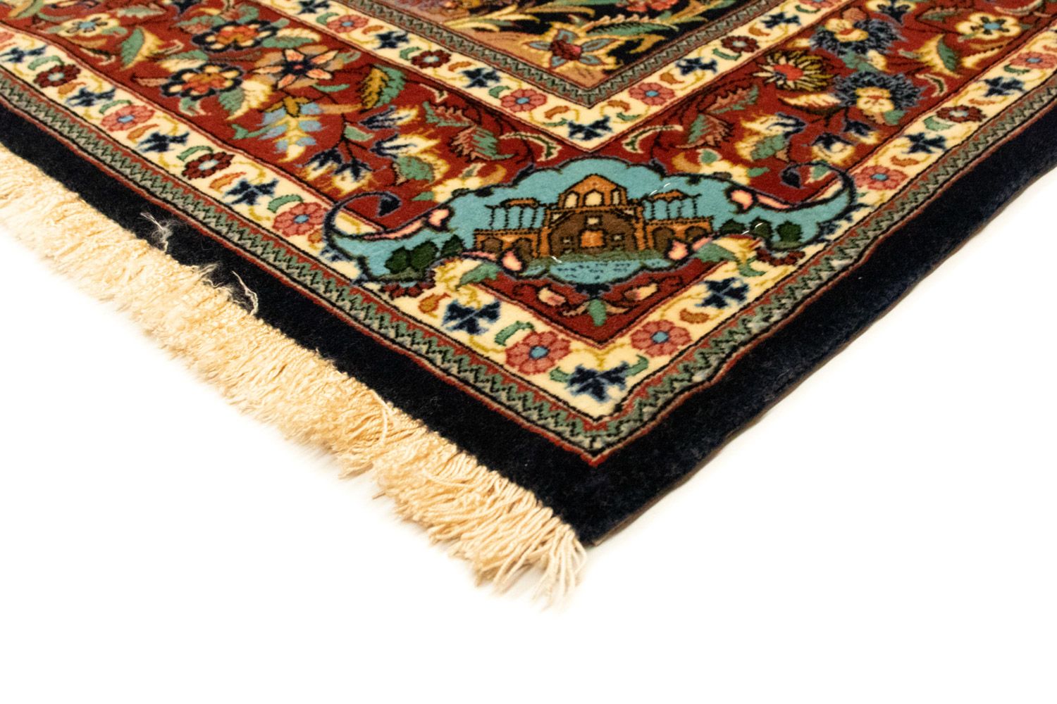 Alfombra persa - Ghom - 153 x 102 cm - negro