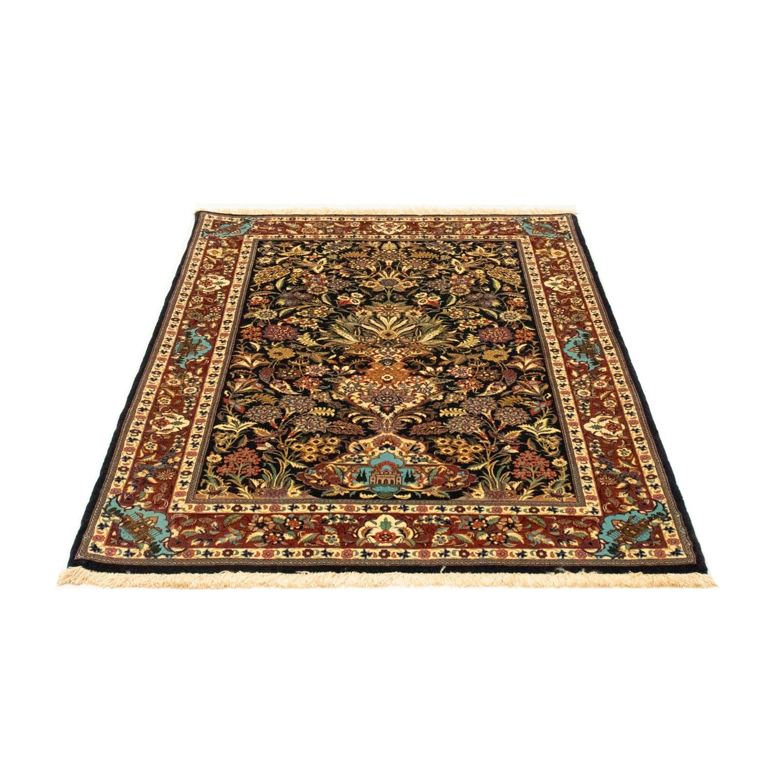 Alfombra persa - Ghom - 153 x 102 cm - negro