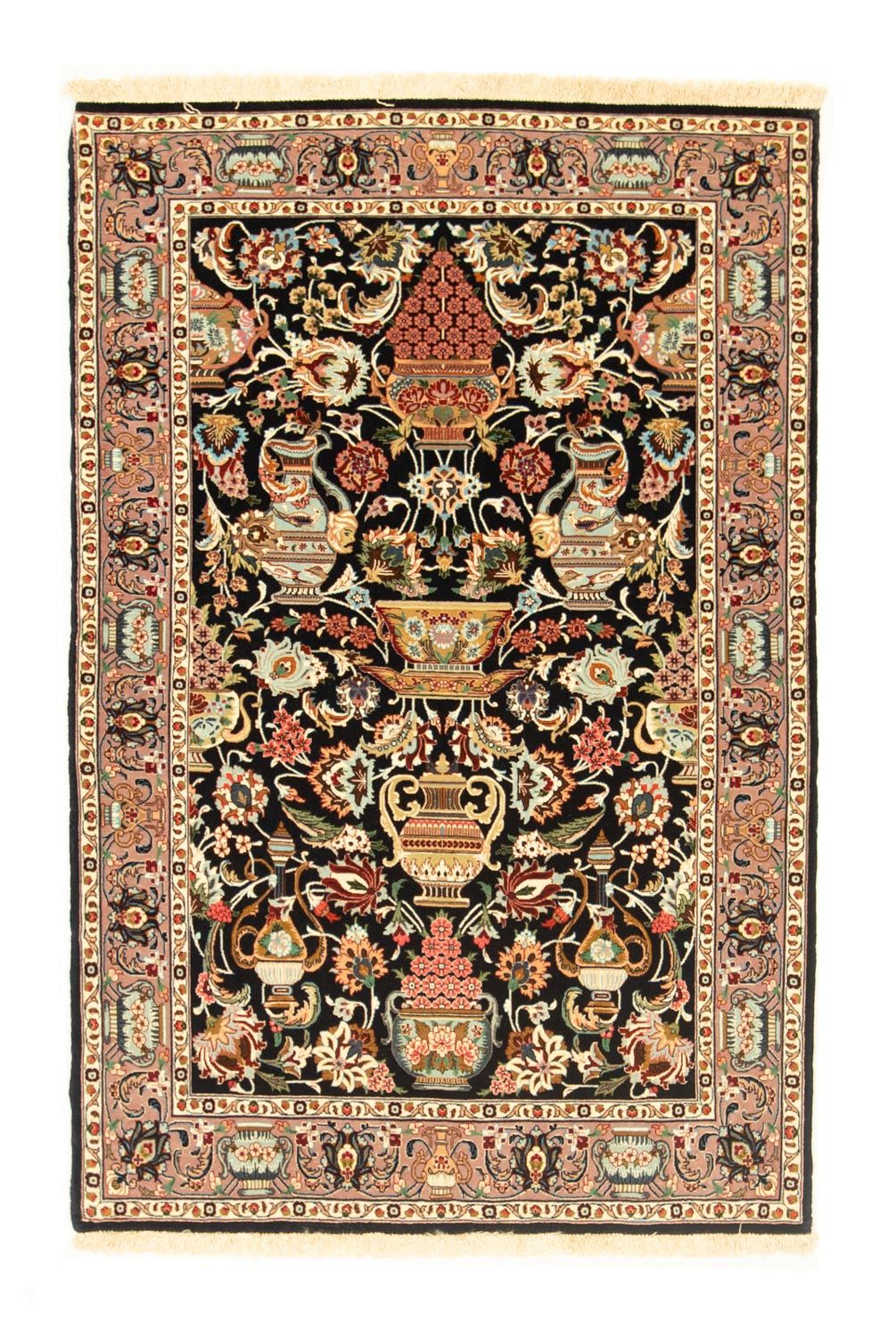 Alfombra persa - Ghom - 157 x 102 cm - negro