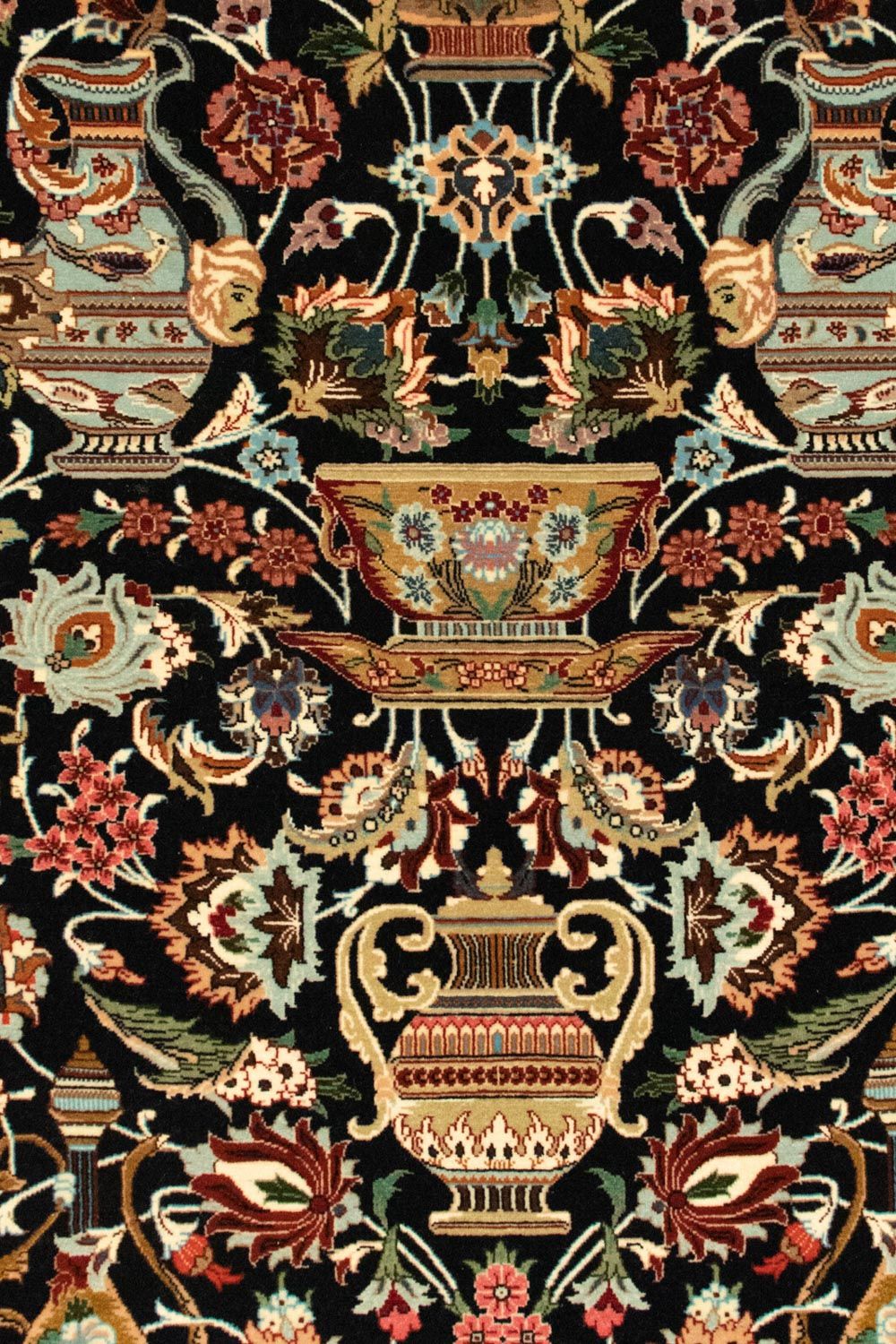 Alfombra persa - Ghom - 157 x 102 cm - negro