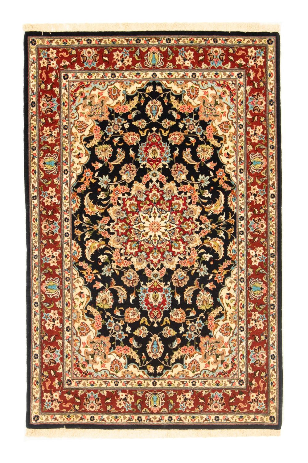 Alfombra persa - Ghom - 162 x 102 cm - azul oscuro