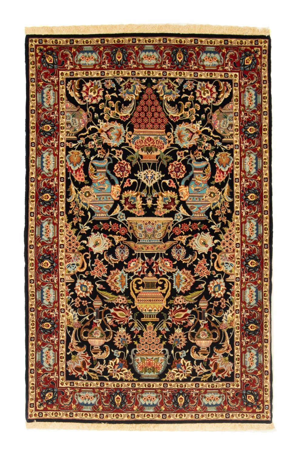 Alfombra persa - Ghom - 158 x 102 cm - azul oscuro
