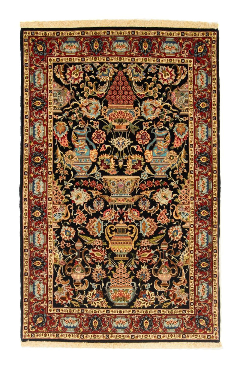 Alfombra persa - Ghom - 158 x 102 cm - azul oscuro