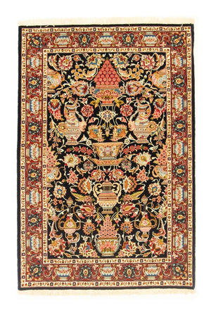 Alfombra persa - Ghom - 155 x 105 cm - negro