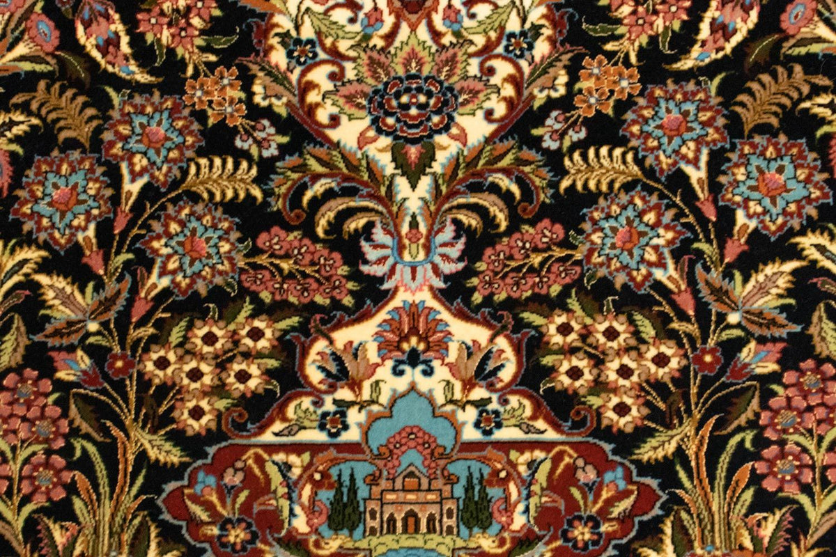 Alfombra persa - Ghom - 154 x 103 cm - negro