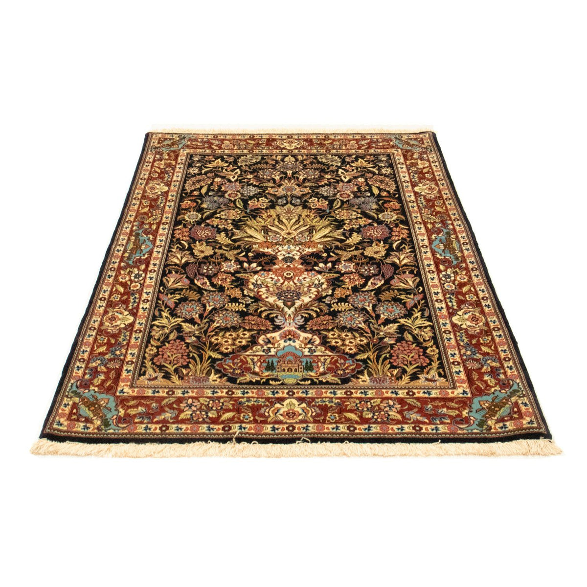 Alfombra persa - Ghom - 154 x 103 cm - negro