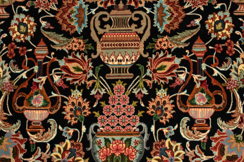 Alfombra persa - Ghom - 161 x 102 cm - negro