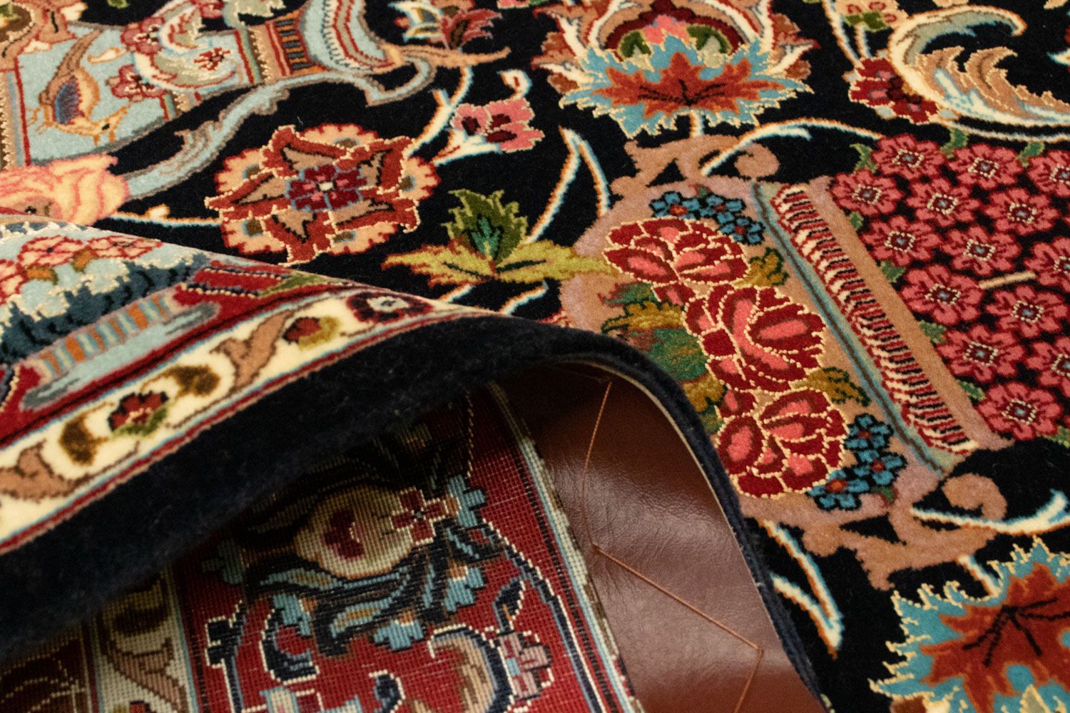 Alfombra persa - Ghom - 161 x 102 cm - negro