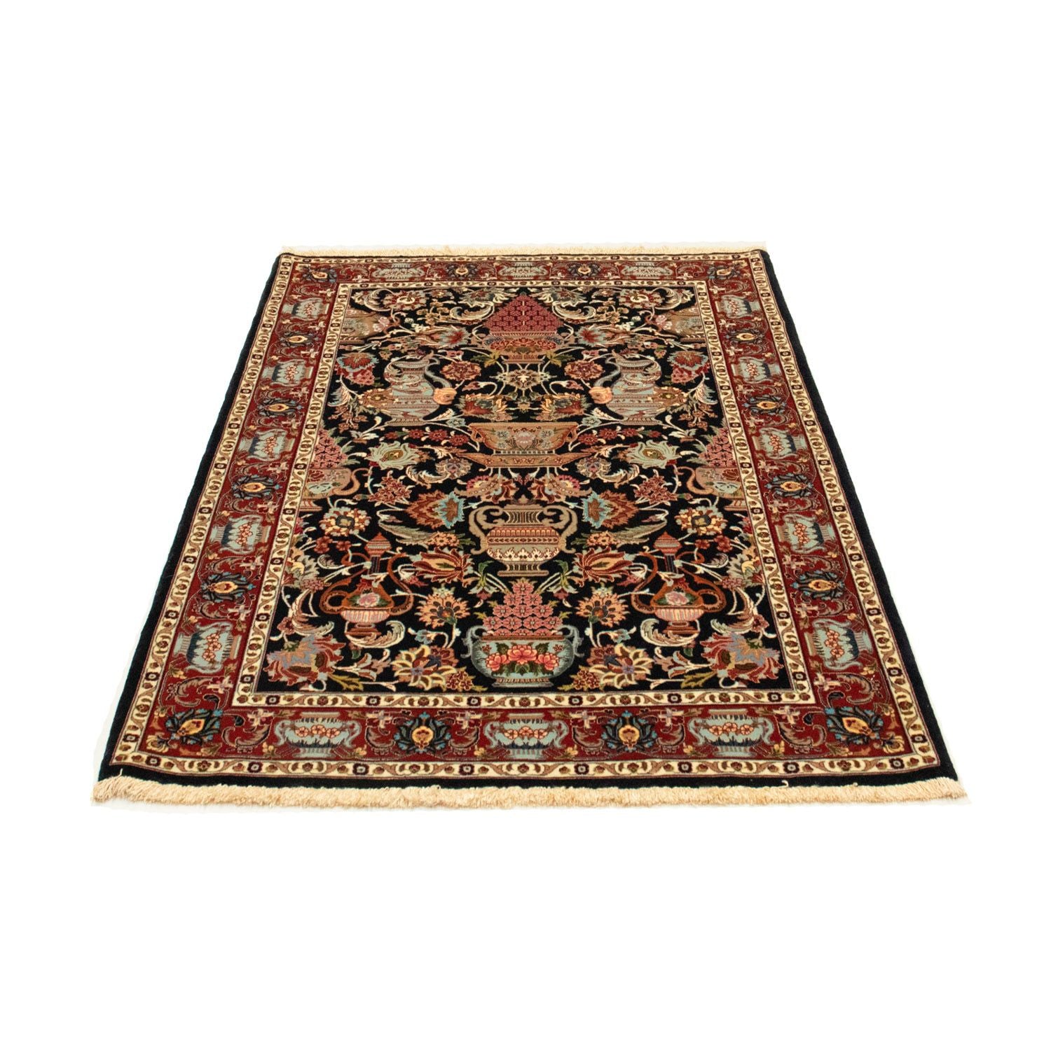Alfombra persa - Ghom - 161 x 102 cm - negro
