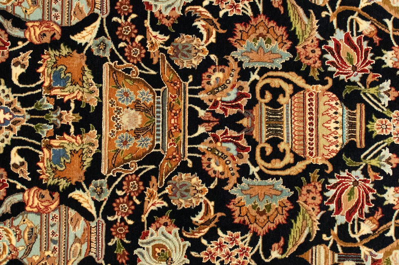 Alfombra persa - Ghom - 152 x 99 cm - azul oscuro