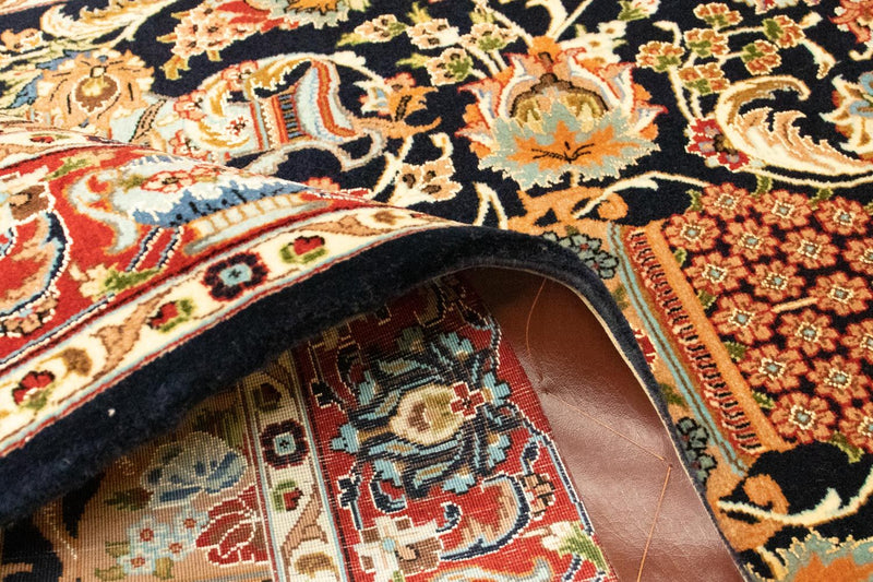 Alfombra persa - Ghom - 152 x 99 cm - azul oscuro