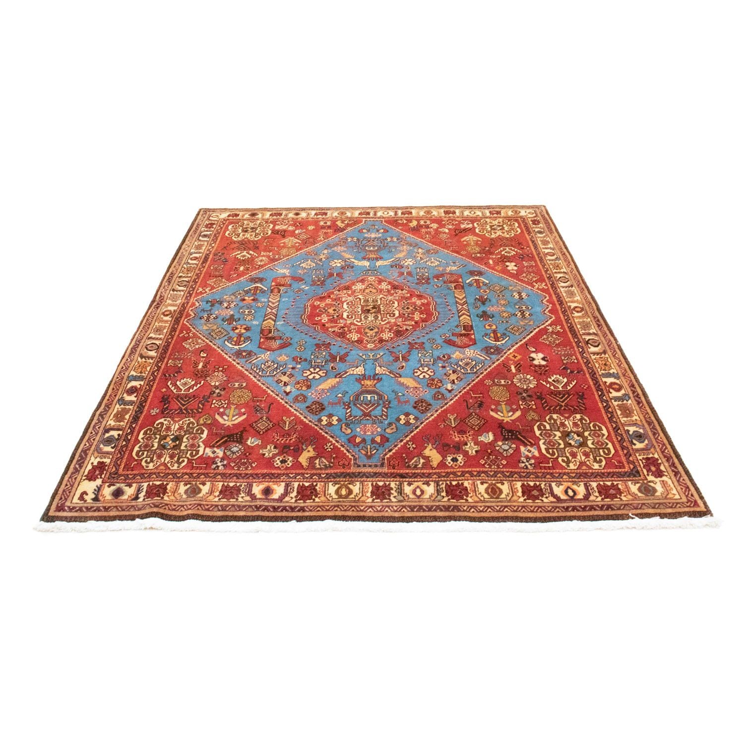 Alfombra persa - Nómada - 203 x 158 cm - azul claro