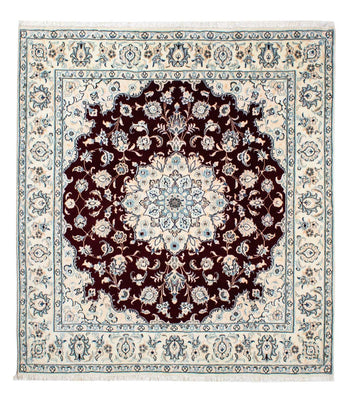 Alfombra Persa - Nain - Real cuadrado  - 156 x 143 cm - rojo oscuro