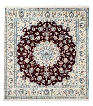 Alfombra Persa - Nain - Real cuadrado  - 156 x 143 cm - rojo oscuro