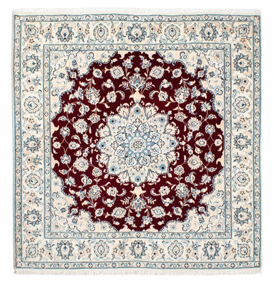 Alfombra Persa - Nain - Real cuadrado  - 154 x 143 cm - rojo oscuro
