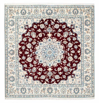 Alfombra Persa - Nain - Real cuadrado  - 154 x 143 cm - rojo oscuro