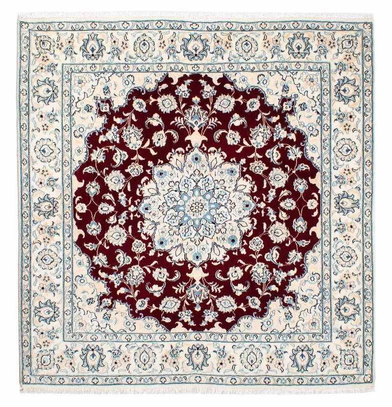 Alfombra Persa - Nain - Real cuadrado  - 154 x 143 cm - rojo oscuro