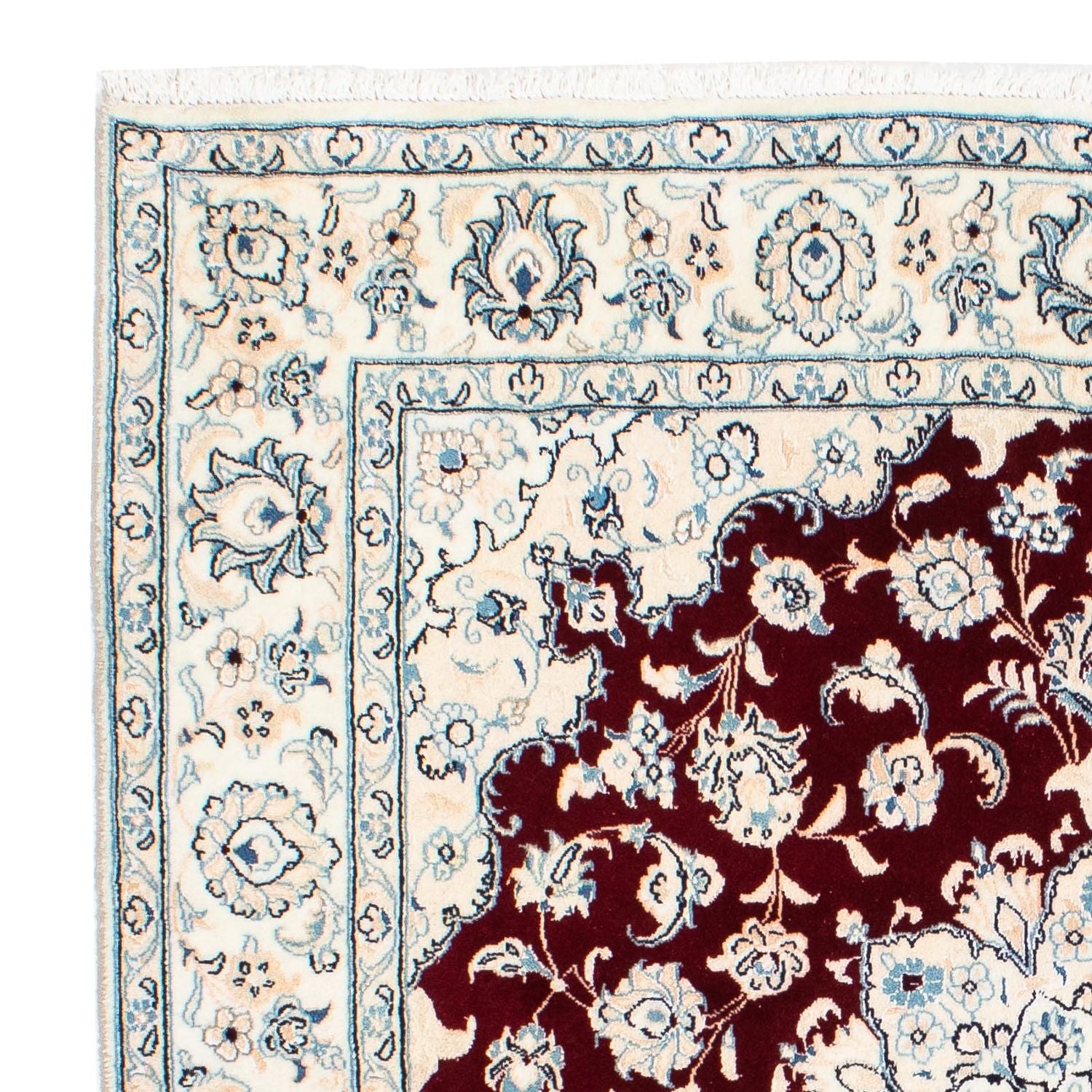 Alfombra Persa - Nain - Real cuadrado  - 154 x 143 cm - rojo oscuro