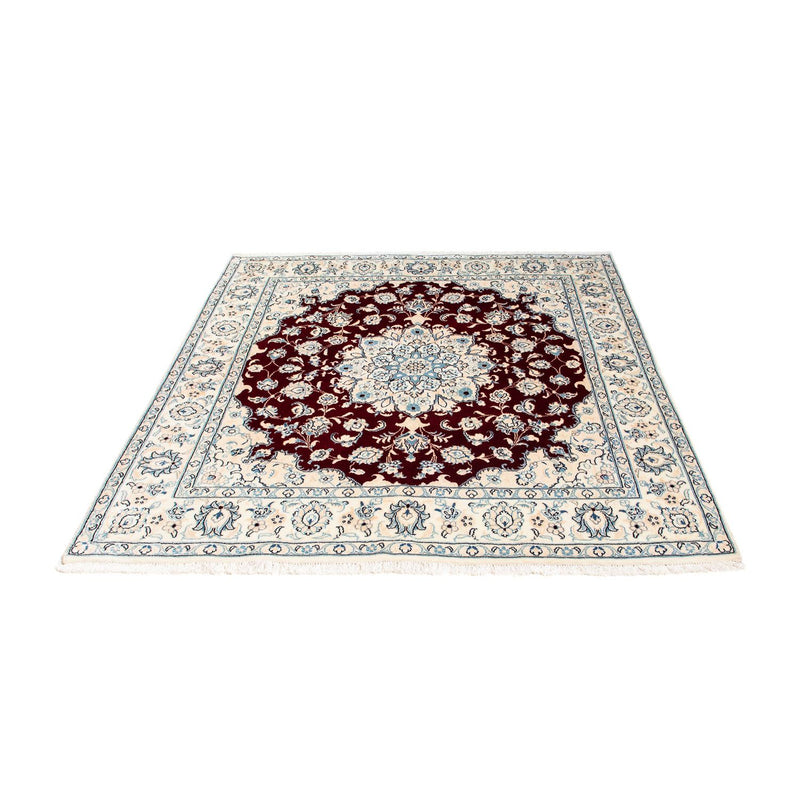 Alfombra Persa - Nain - Real cuadrado  - 154 x 143 cm - rojo oscuro