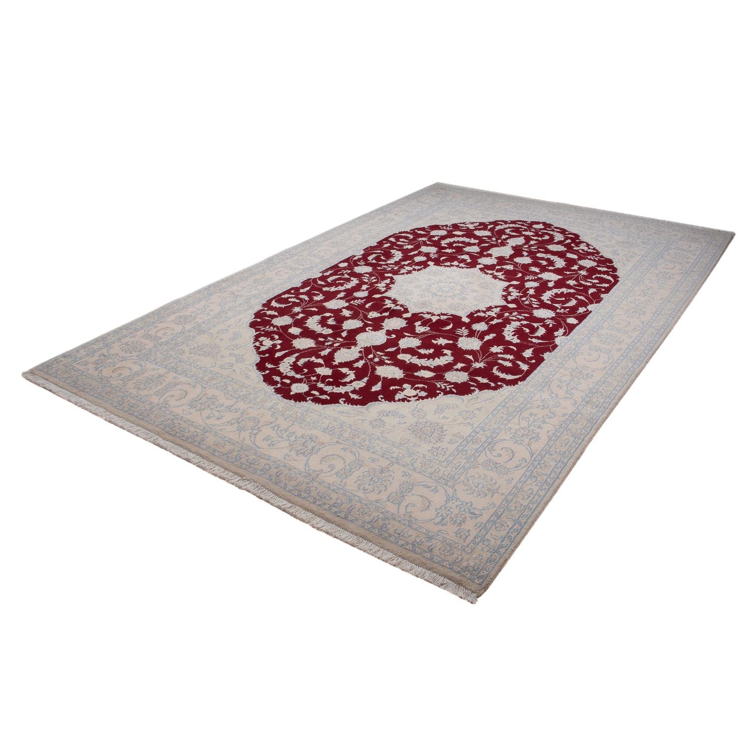 Alfombra persa - Nain - 308 x 200 cm - rojo oscuro