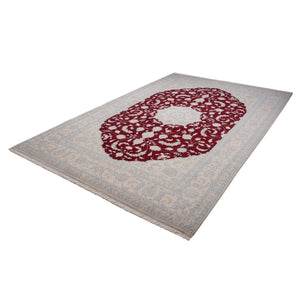 Alfombra persa - Nain - 308 x 200 cm - rojo oscuro