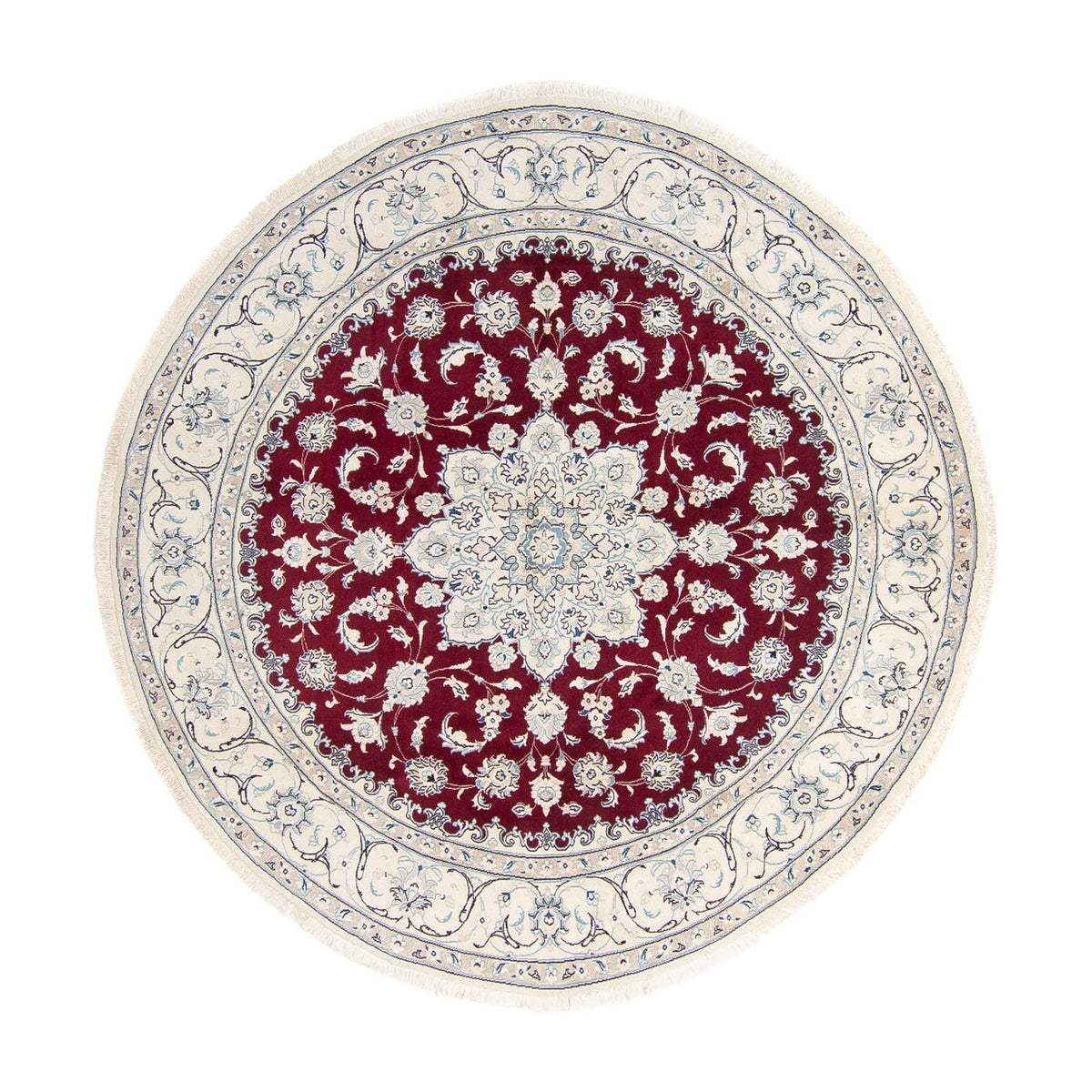 Alfombra persa - Nain redondo  - 240 x 240 cm - rojo oscuro
