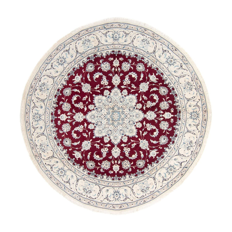 Alfombra persa - Nain redondo  - 240 x 240 cm - rojo oscuro