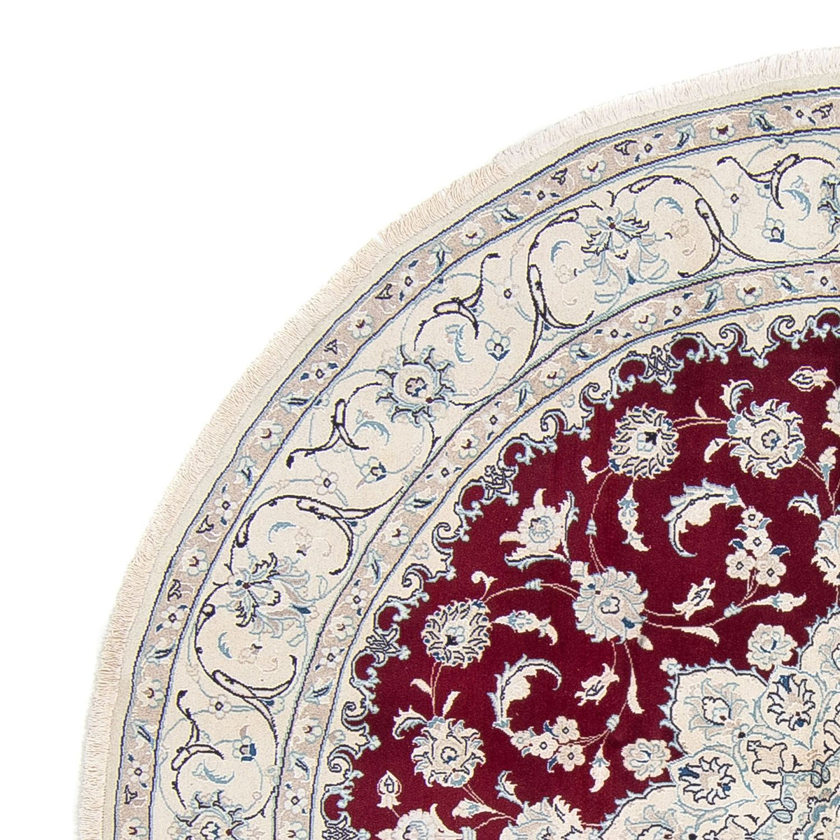 Alfombra persa - Nain redondo  - 240 x 240 cm - rojo oscuro
