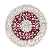 Alfombra Persa - Nain - Real - 250 x 250 cm - rojo oscuro