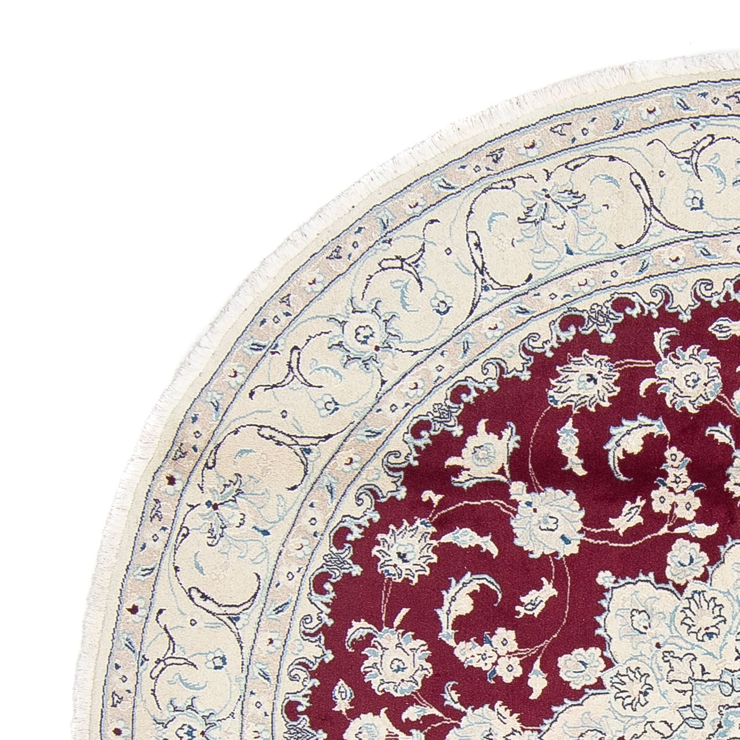 Alfombra Persa - Nain - Real - 250 x 250 cm - rojo oscuro