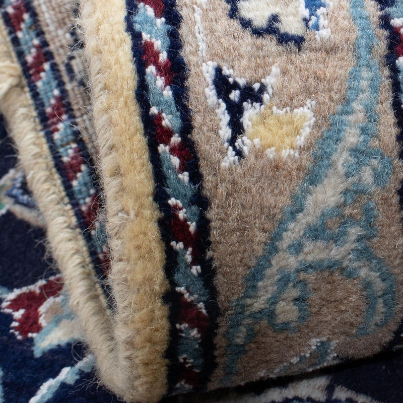 Alfombra persa - Nain - 137 x 83 cm - azul oscuro