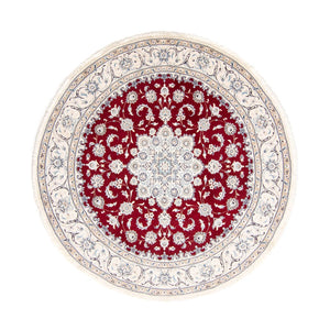 Alfombra persa - Nain redondo  - 245 x 245 cm - rojo oscuro