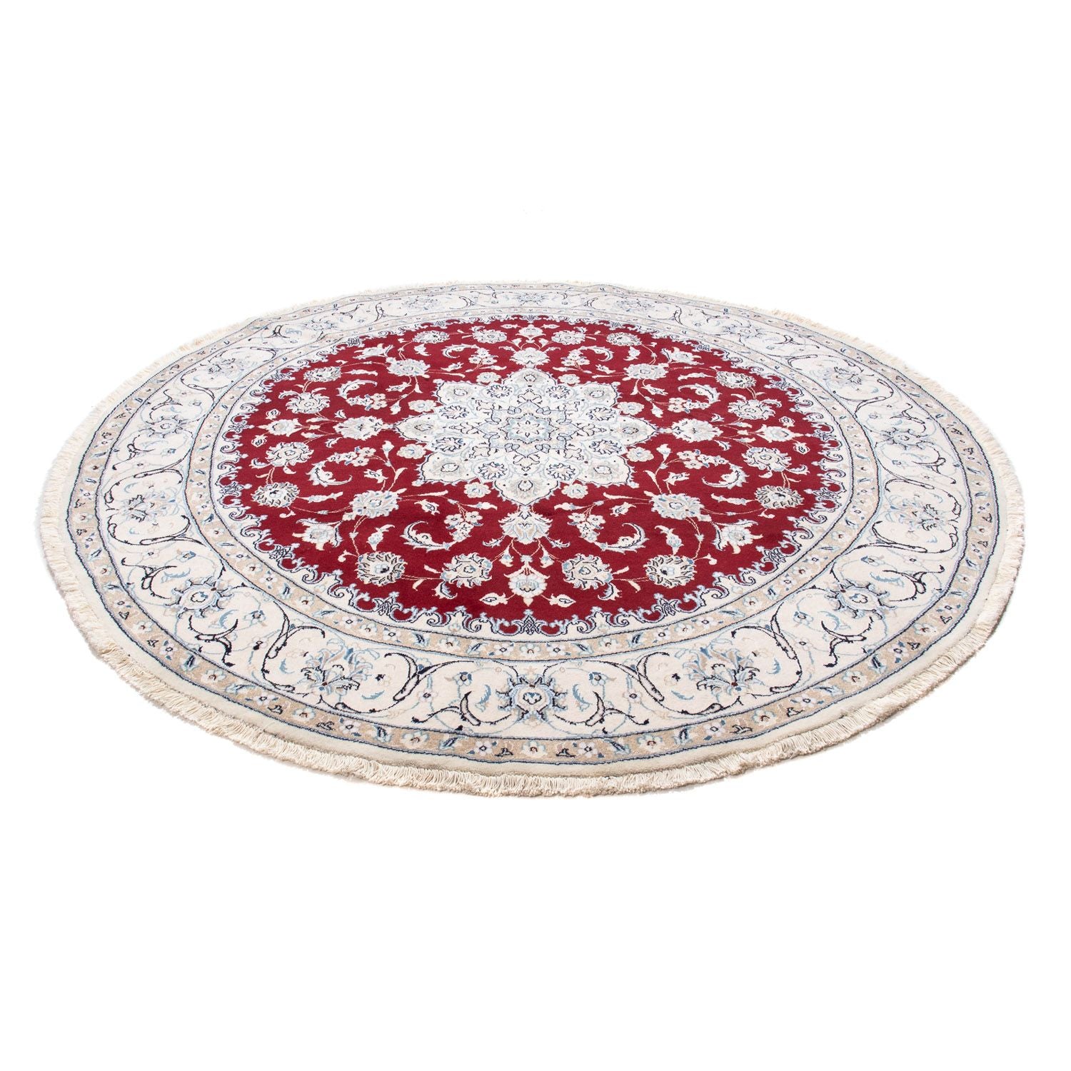 Alfombra persa - Nain redondo  - 245 x 245 cm - rojo oscuro