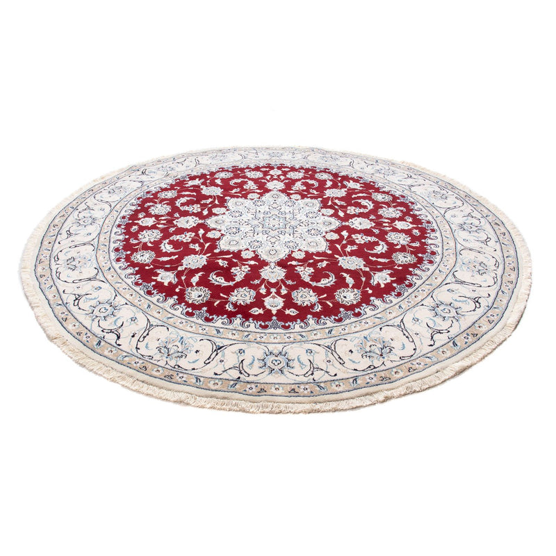 Alfombra persa - Nain redondo  - 245 x 245 cm - rojo oscuro